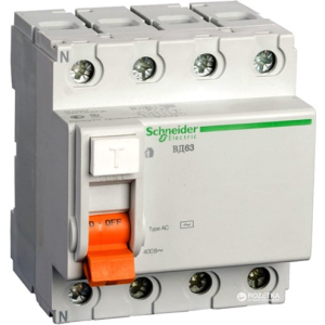 Диференціальний автомат Schneider Electric 4 P 40 А 30 мА тип C (11463S) рейтинг