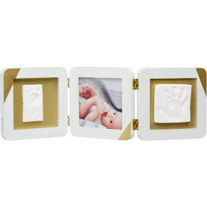 Набор для создания отпечатка ручки и ножки малыша Baby Art Тройная рамка Золотой Кант (3601098600) (3220660318988) ТОП в Харькове