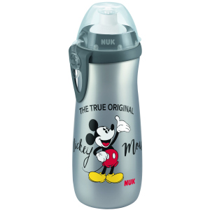 Поильник NUK Disney Mickey Sport з насадкою тяги-штовхай 450 мл чорний з сірим (4008600400684) в Харкові