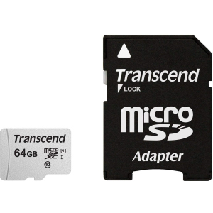 Transcend 300S microSDXC 64GB UHS-I U1 + SD-адаптер (TS64GUSD300S-A) в Харкові