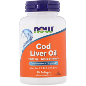 Натуральная добавка Now Foods Cod Liver Oil 1000 мг 90 софт гель (733739017437) ТОП в Харькове