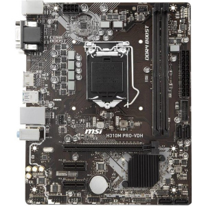 Мат. плата MB MSI H310M PRO-VDH PLUS (iH310/s1151/2xDDR4 2666MHz/1xPCIe x16/2xPCIe x1/4xSATA3/Glan/2xUSB3.1/4xUSB2.0/D-Sub, DVI, HDMI/Audio краща модель в Харкові