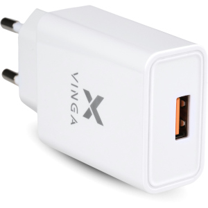 Зарядний пристрій Vinga QC3.0 Quick Wall Charger 1xUSB 18W Max краща модель в Харкові