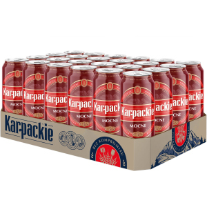 Упаковка пива Karpackie Mocne светлое фильтрованное 6.8% 0.5 л х 24 шт (5900535000696G) ТОП в Харькове