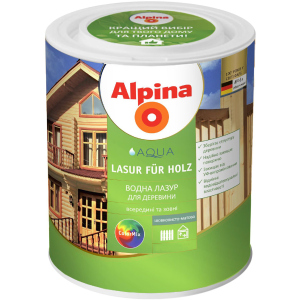 Лазур Alpina Aqua Lasur Fur Holz шовковисто-матовий 0.75 л Прозорий (930375) ТОП в Харкові