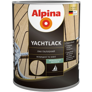 Лак палубный Alpina Yachtlack шелковисто-матовый 0.75 л Прозрачный (948103986) в Харькове