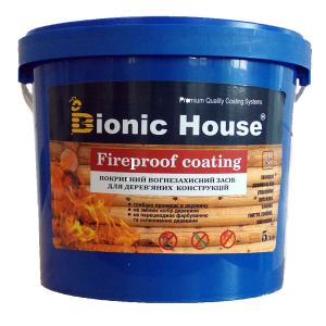 Вогнезахисна фарба для дерева Bionic House "Fireproof coating" 5кг краща модель в Харкові