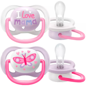 Пустышка ортодонтическая Philips Avent Ultra Air I love... для девочек 0-6 месяцев SCF080/02 (8710103949213) в Харькове