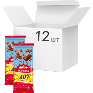 Упаковка шоколада Корона молочного пористого (80 г + 80 г) х 12 шт (7622210662897) краща модель в Харкові