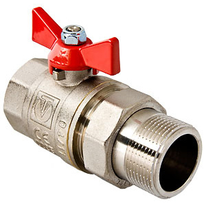 Кран із напівзгоном Valtec DN 1/2" (PN 40) з червоною ручкою (VT.227.N.04) краща модель в Харкові