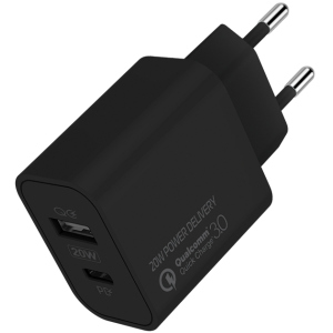 Зарядний пристрій ColorWay (Type-C PD + USB QC3.0) (20W) V2 Black (CW-CHS025QPD-BK)