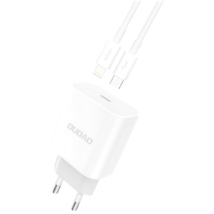 Сетевое зарядное устройство Dudao Power Port PD A8EUset 20W Type-C с кабелем Type-C Lightning White (QT-DudaoA8EUset)