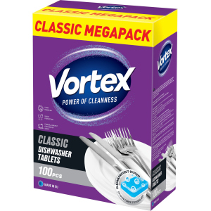 Таблетки для посудомоечных машин Vortex Classic 100 шт (55600020) лучшая модель в Харькове