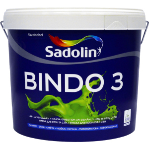 Фарба Sadolin Bindo 3 - глибокоматова латексна фарба для стін та стелі, біла, BW, 7,5 л (5578682)