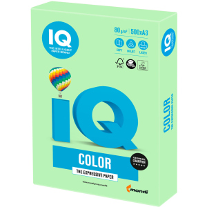 Папір офісний IQ Color MG28 A3 80 г/м2 500 листів Зелений (9003974402727) краща модель в Харкові