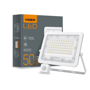 купити LED прожектор VIDEX F2e 50W 5000K з датчиком руху та освітленості