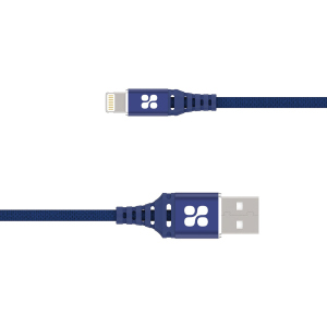 Кабель Promate NerveLink-i USB/Lightning MFI 2.4A 1.2 m Blue (nervelink-i.blue) ТОП в Харкові