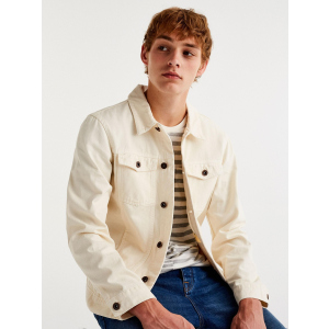 Джинсовая куртка Pull & Bear 5714/542/251-ABAK L Молочная (05714542251046) ТОП в Харькове