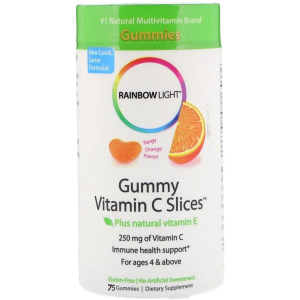 Витамины Rainbow Light С дольки с терпким апельсиновым вкусом Gummy Vitamin C Slices Tangy Orange Flavor 75 жевательных конфет (21888302413) ТОП в Харькове