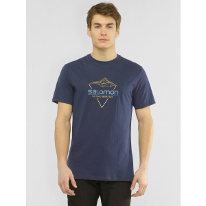 Футболка Salomon Blend Logo Tee M LC1408400 S Синя (0193128348342) ТОП в Харкові