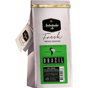 Кава в зернах Ambassador Fresh Brazil Cemorrado Honey 200 г (8719325224788) рейтинг