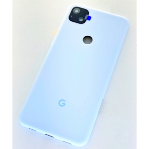 Задняя крышка Google Pixel 4a, голубая, Barely Blue, оригинал (Китай) + стекло камеры High Copy