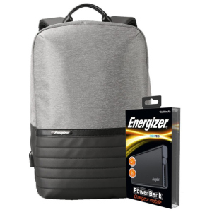 Рюкзак для ноутбука Energizer EPB001 15.6" Black/Grey + УМБ UE10004 Black (EPB001-GY+UE10004) в Харькове