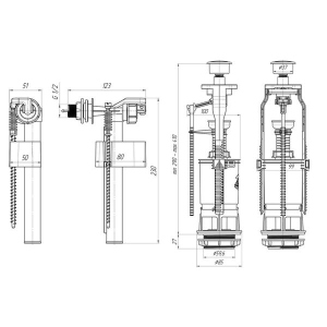 Зливний/наливний механізм для унітазу ANI Plast FV6050M (WC6050M) рейтинг