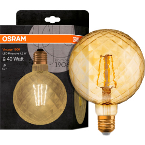 купить Светодиодная лампа Osram 1906 FILAMENT GOLD шар 4.5W (470Lm) 2500K E27 (4058075092037)