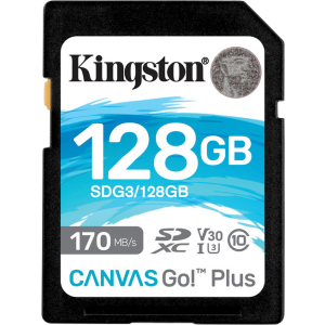 Kingston SDXC 128 ГБ Canvas Go! Plus Class 10 UHS-I U3 V30 (SDG3/128 ГБ) в Харкові