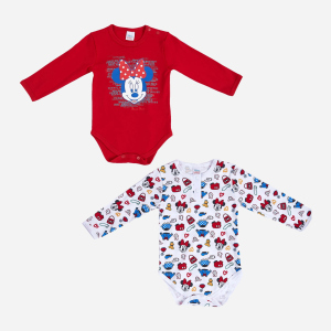 Боді Disney Minnie Mouse MN18363 2 шт 86-92 см Біло-червоне (8691109924391) краща модель в Харкові