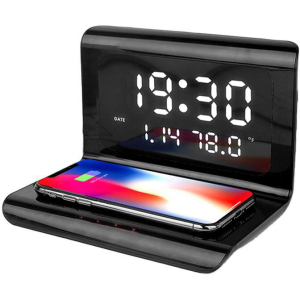 Беспроводное зарядное устройство Ailink Alarm Clock Gen2 Wireless Charger 4 в 1 Черное (AI-ClockGen2bk)