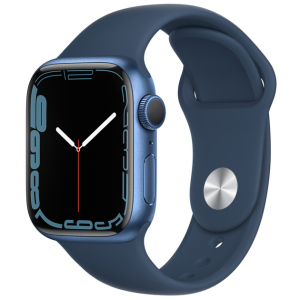 Смарт-годинник Apple Watch Series 7 GPS 41mm Blue Aluminium Case with Deep Navy Sport Band (MKN13UL/A) в Харкові