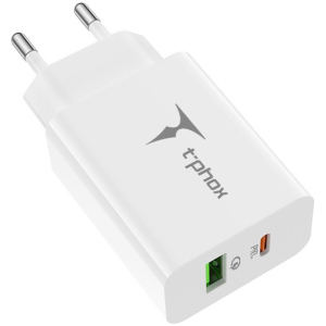 Зарядний пристрій T-phox Speedy 20W 2Ports Type-C+USB Charger White (Speedy 20W PD+USB) ТОП в Харкові