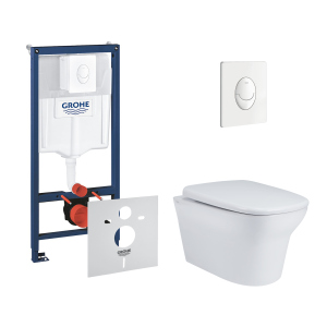 Набор инсталляция 4 в 1 Grohe Rapid SL 38722001 + унитаз с сиденьем Qtap Gemini QT25332614EW лучшая модель в Харькове