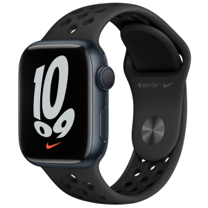 Смарт-годинник Apple Watch Series 7 Nike GPS 41mm Midnight Aluminium Case with Anthracite/Black Nike Sport Band (MKN43UL/A) ТОП в Харкові