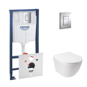 Набор инсталляция 4 в 1 Grohe Rapid SL 38772001 + унитаз с сиденьем Qtap Jay QT07335176W ТОП в Харькове