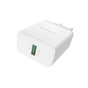 Зарядное устройство Canyon USB-A QC 3.0 White (CNE-CHA24W)