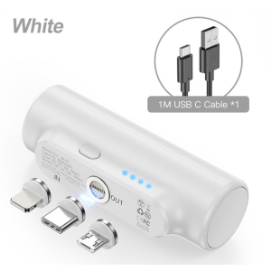 УМБ міні портативний Magnet Power Bank 3000mAh 18W Fast Charge white