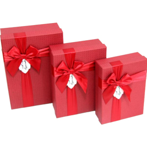 Набір подарункових коробок Ufo Red картонних 3 шт Червоних (A131014 Набір 3 шт RED прямий) краща модель в Харкові