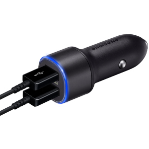 Автомобільний зарядний пристрій Samsung 15W ULC Dual Fast Car Charger w/Cable Black (EP-L1100WBEGRU) ТОП в Харкові