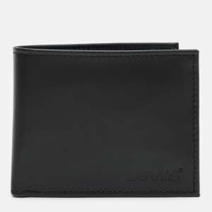 Мужское портмоне кожаное Levi's Wordmark Bifold With Coin Pocket 233685-4-59 Regular Black (7613417894815)