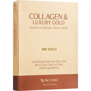 Гидрогелевая маска для лица 3W Clinic Collagen & Luxury Gold Energy Hydrogel Facial Mask с золотом 30 г (8809389033584) в Харькове