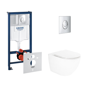 Набор инсталляция 4 в 1 Grohe Rapid SL 38721001 + унитаз с сиденьем Qtap Robin QT13332141ERW (38721001QT13332141ERW) рейтинг