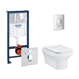 Набір інсталяція 4 в 1 Grohe Rapid SL 38721001 + унітаз з сидінням Qtap Cardinal QT0433C660HW в Харкові