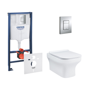 Набір інсталяція 4 в 1 Grohe Rapid SL 38772001 + унітаз з сидінням Qtap Cardinal QT0433C660HW ТОП в Харкові