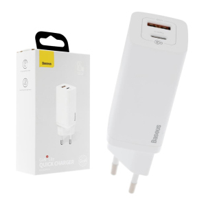 Зарядний пристрій Baseus GaN2 Lite Quick Charger (CCGAN2L-B02), 65W, Type-C, USB, White в Харкові