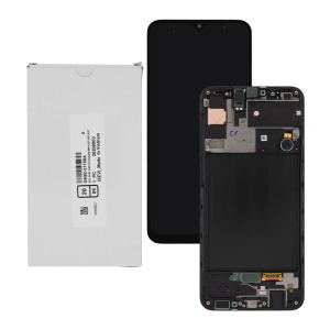 Дисплей Samsung A307 Galaxy A30s 2019, GH82-21190A, з тачскрином, рамкою, Service Pack Original, Black