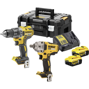 Набор из двух инструментов бесщеточных DeWalt 18 В XR Li-lon, 5 Ач, чемодан, 2 аккумулятора и зарядное устройство (DCK2077P2T) в Харькове