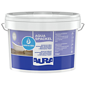 Влагостойкая шпатлевка Aura Luxpro Aqua Spackel белая для внутренних и наружных работ 16кг в Харькове